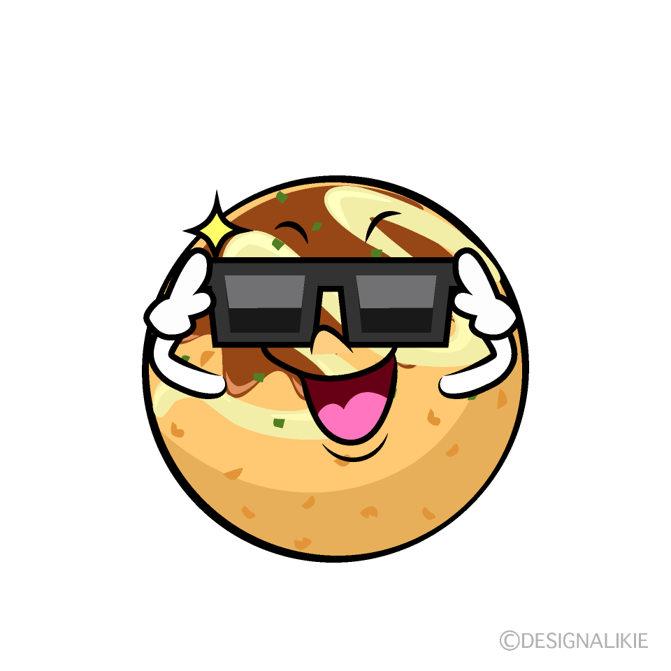 かわいいサングラスのたこ焼きイラスト