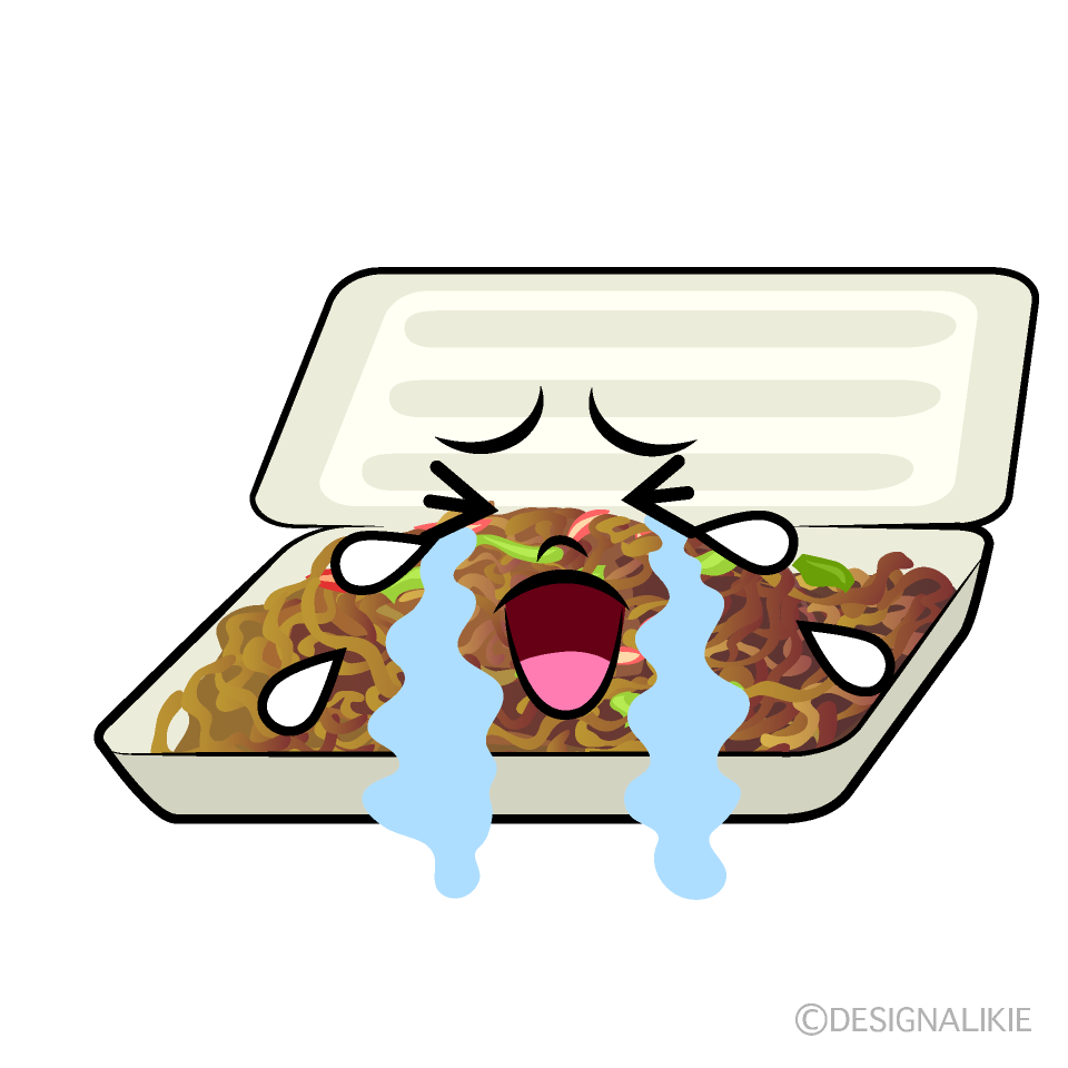 かわいい泣く焼きそばイラスト