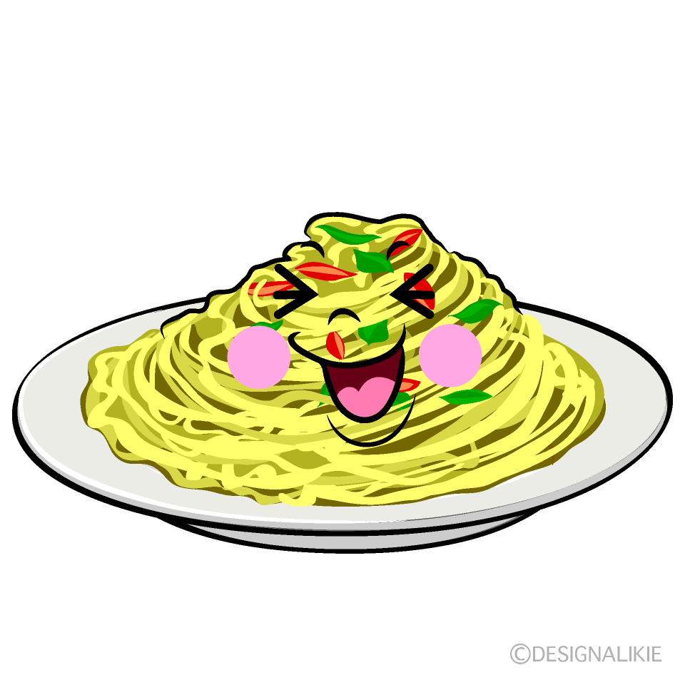 かわいい笑うパスタイラスト