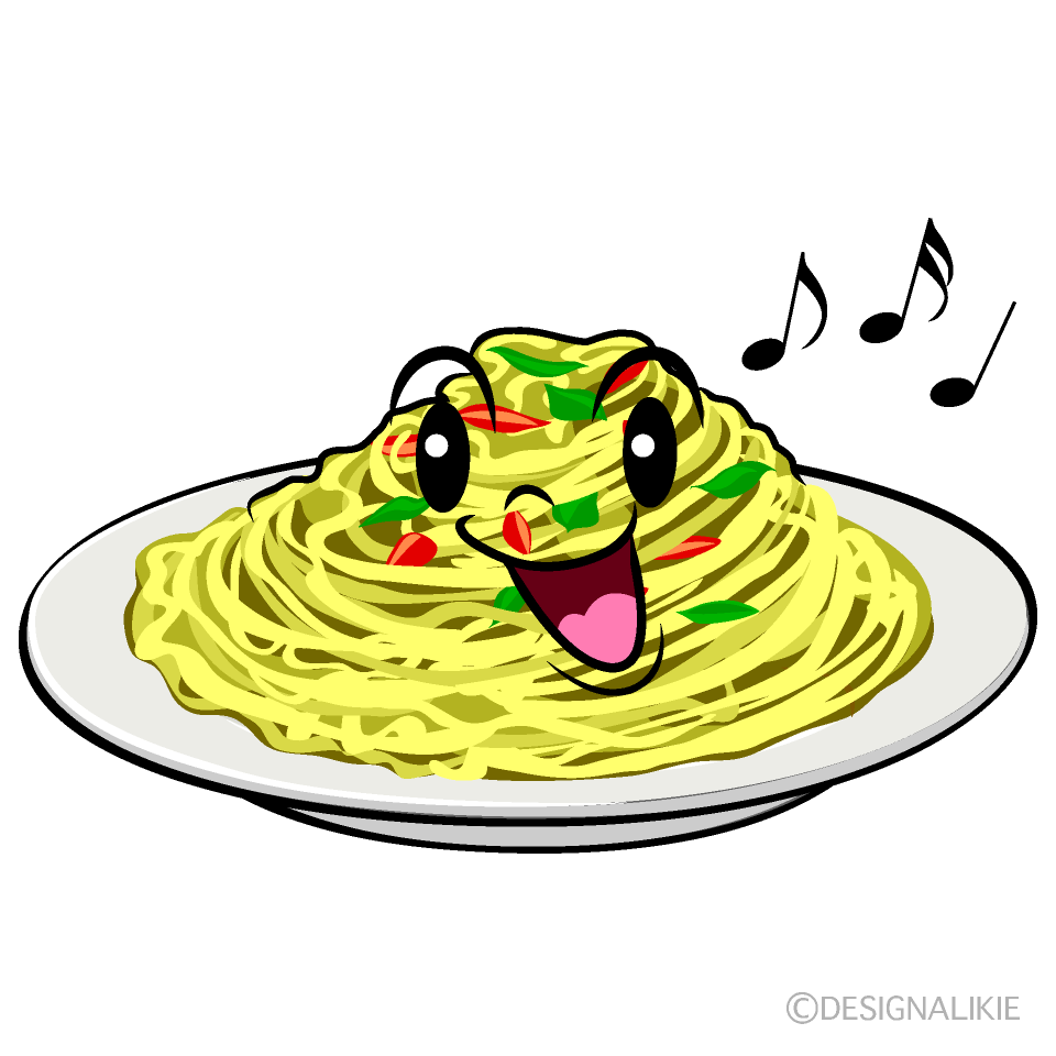 かわいい歌うパスタイラスト