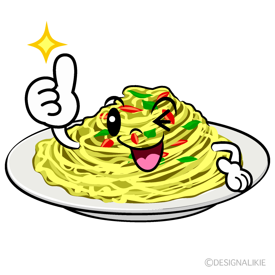 かわいいいいねするパスタイラスト