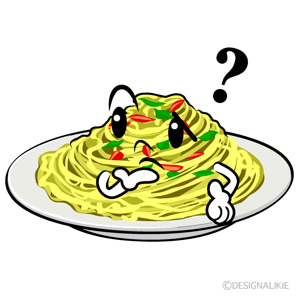 Cute Thinking Pasta Clipart