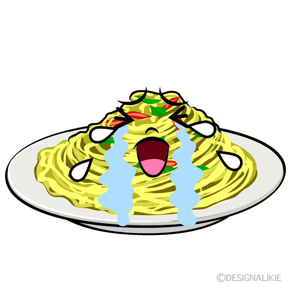 かわいい泣くパスタイラスト