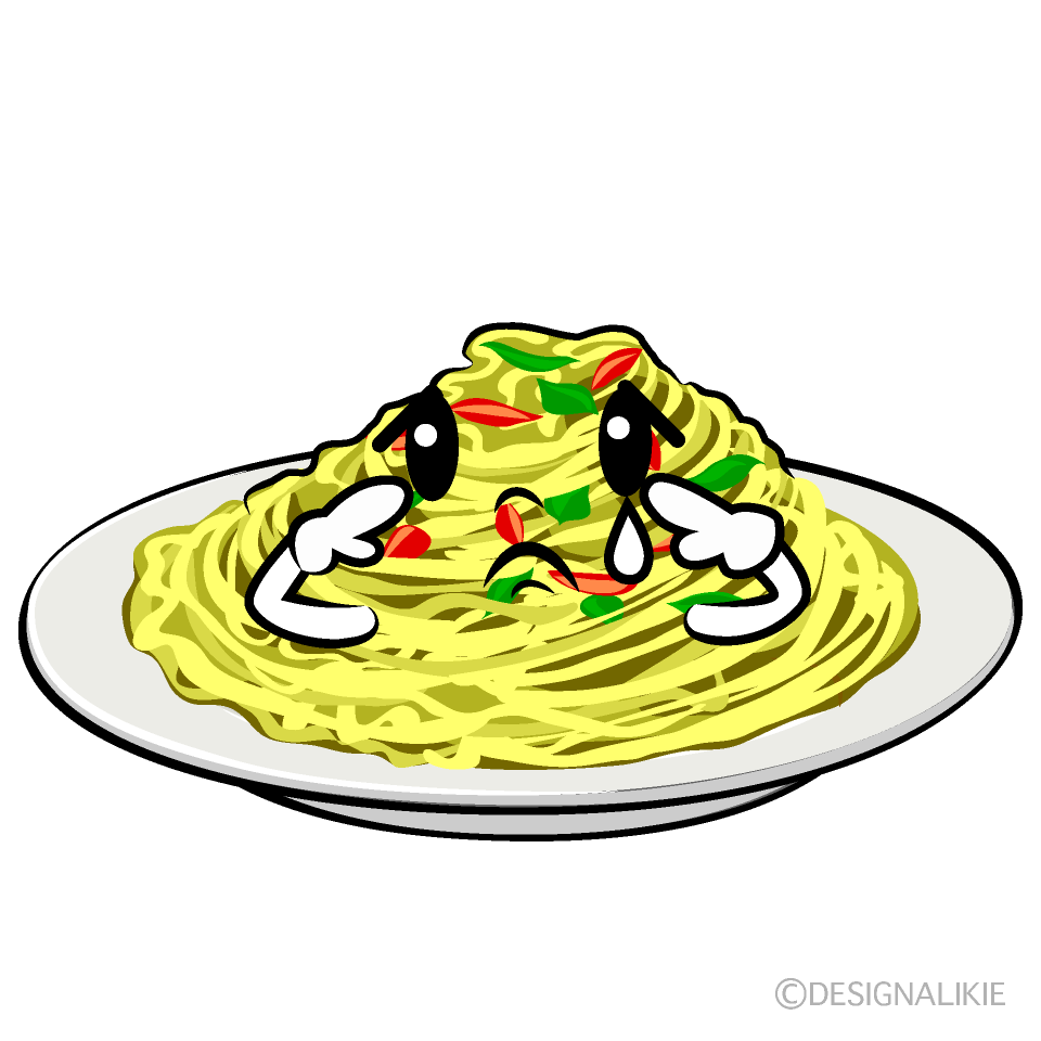 かわいい悲しいパスタイラスト