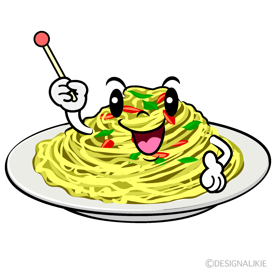 かわいい説明するパスタイラスト