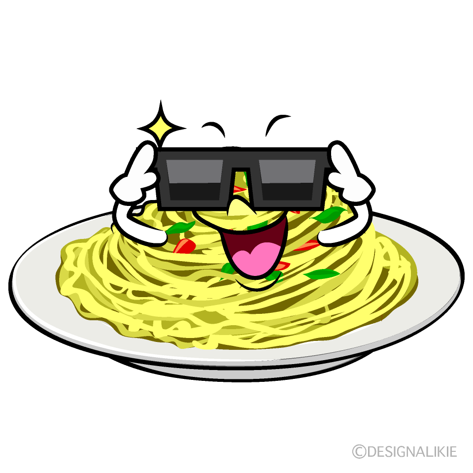 かわいいサングラスのパスタイラスト