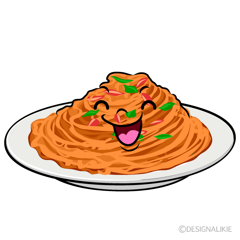 かわいい笑顔のナポリタンイラスト