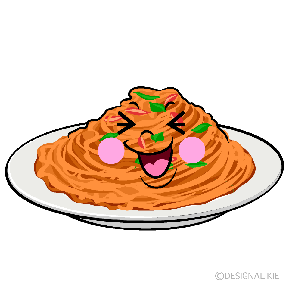 かわいい笑うナポリタンイラスト