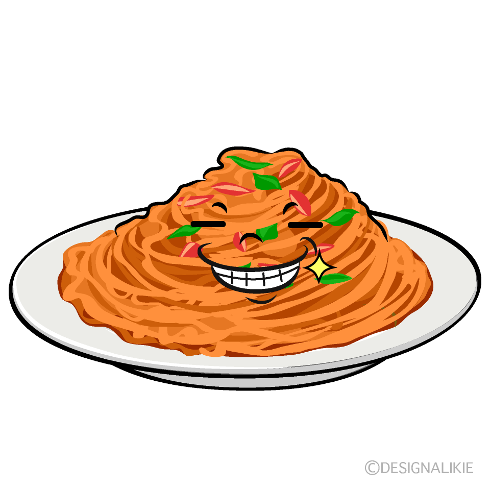 かわいいニヤリとするナポリタンイラスト