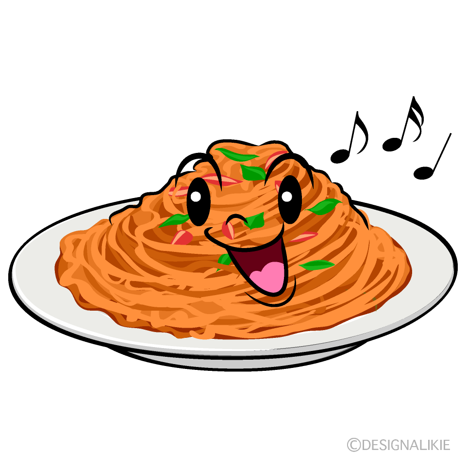 かわいい歌うナポリタンイラスト