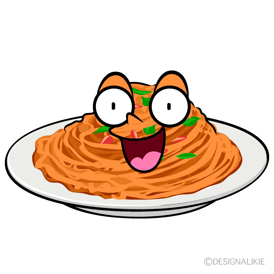 かわいい驚くナポリタンイラスト