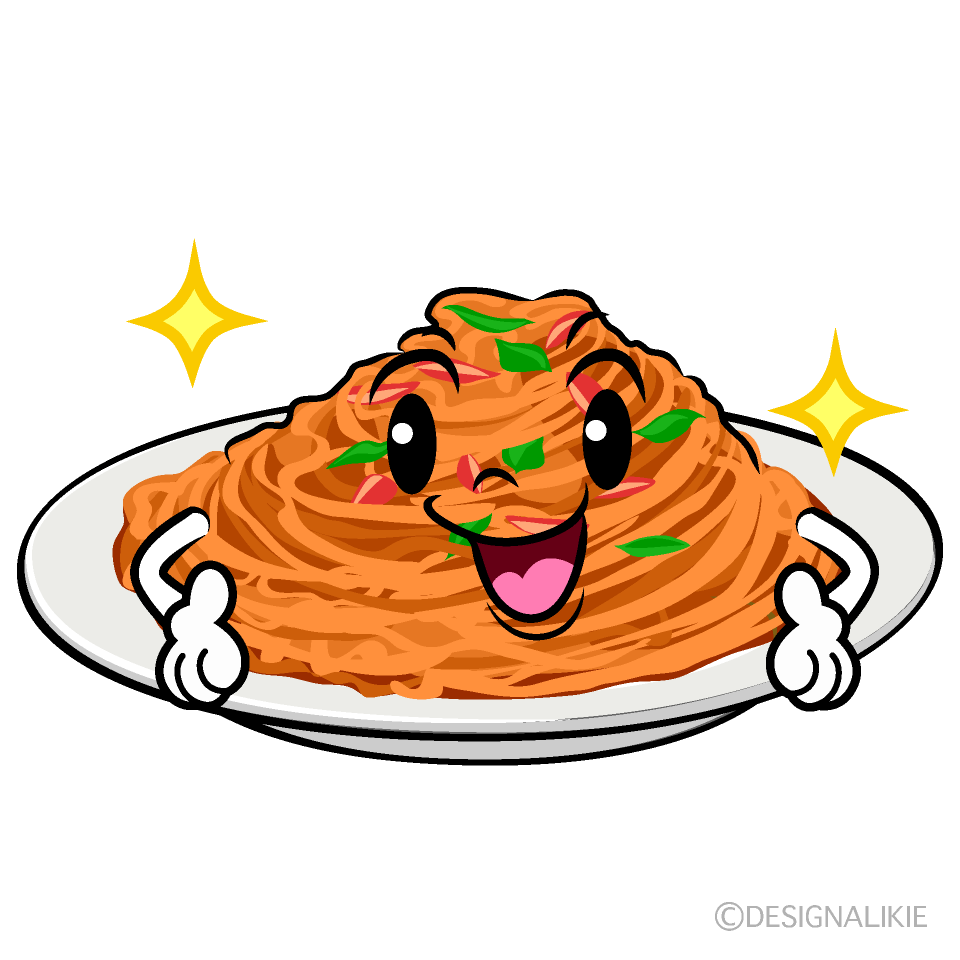 かわいいポーズするナポリタンイラスト