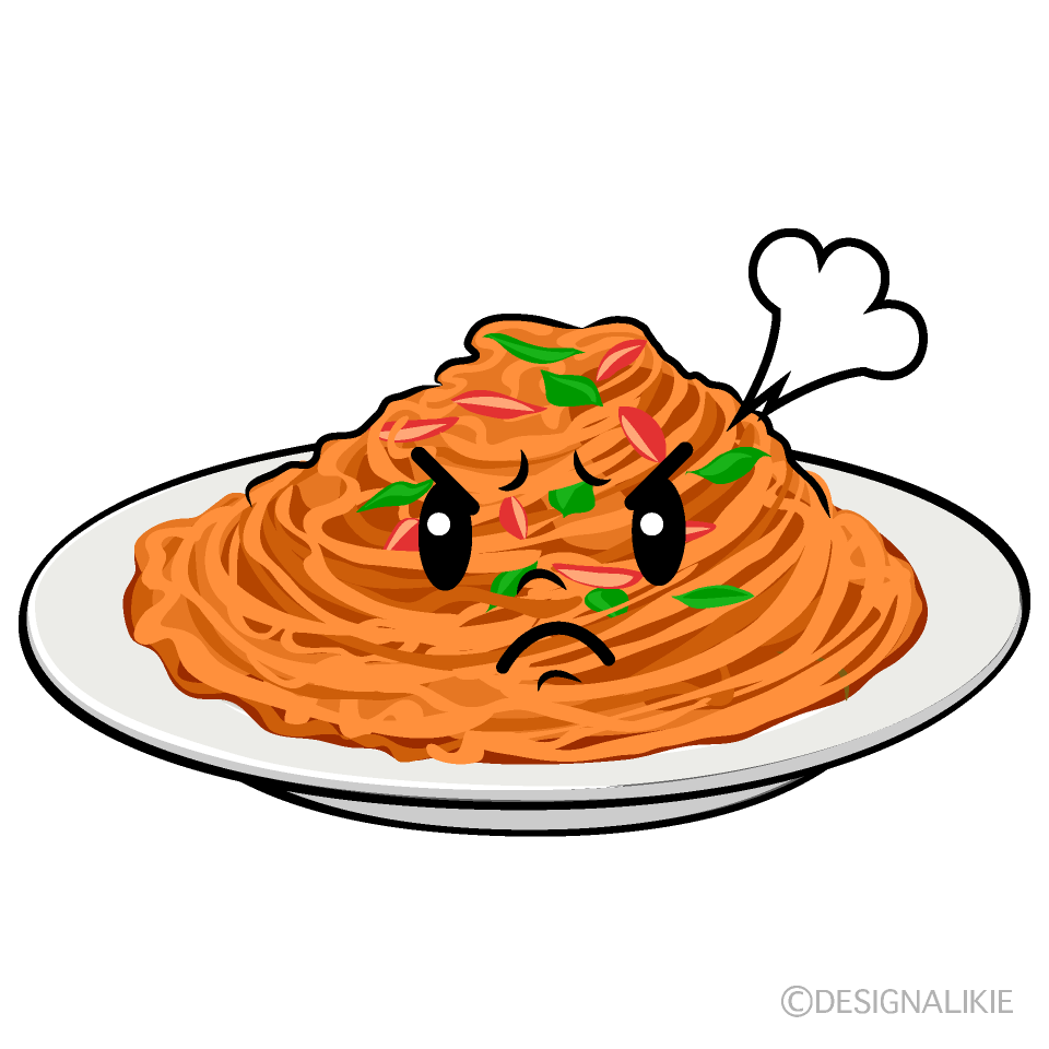 かわいい怒るナポリタンイラスト