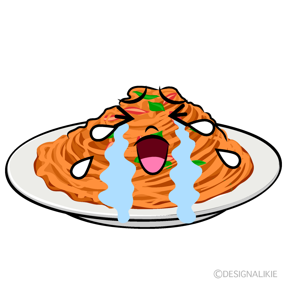 かわいい泣くナポリタンイラスト