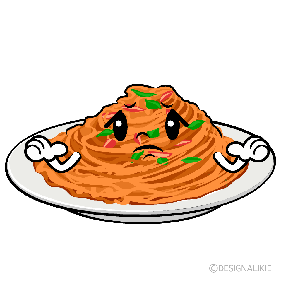かわいい困るナポリタンイラスト