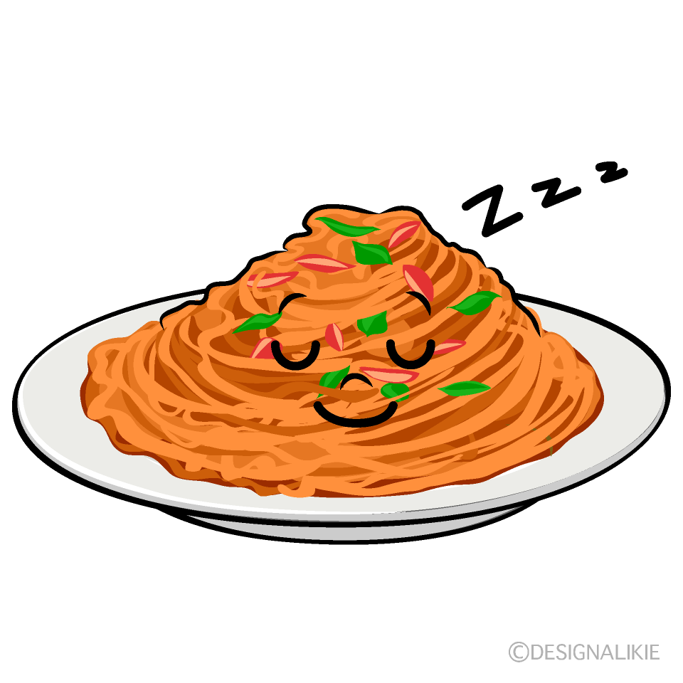 かわいい寝るナポリタンイラスト