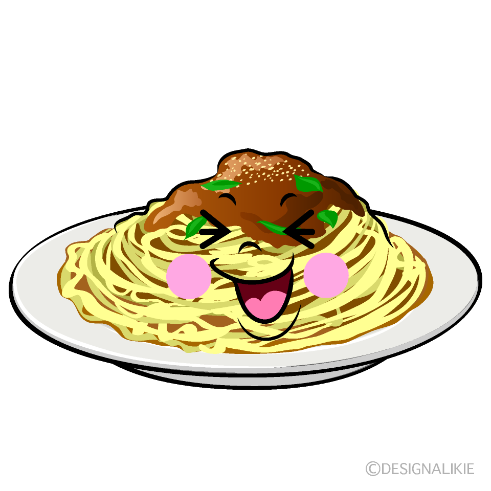 かわいい笑うスパゲッティイラスト