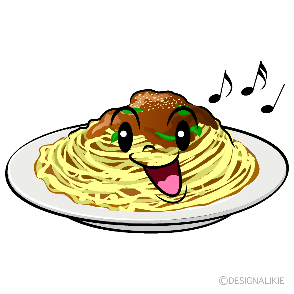 かわいい歌うスパゲッティイラスト