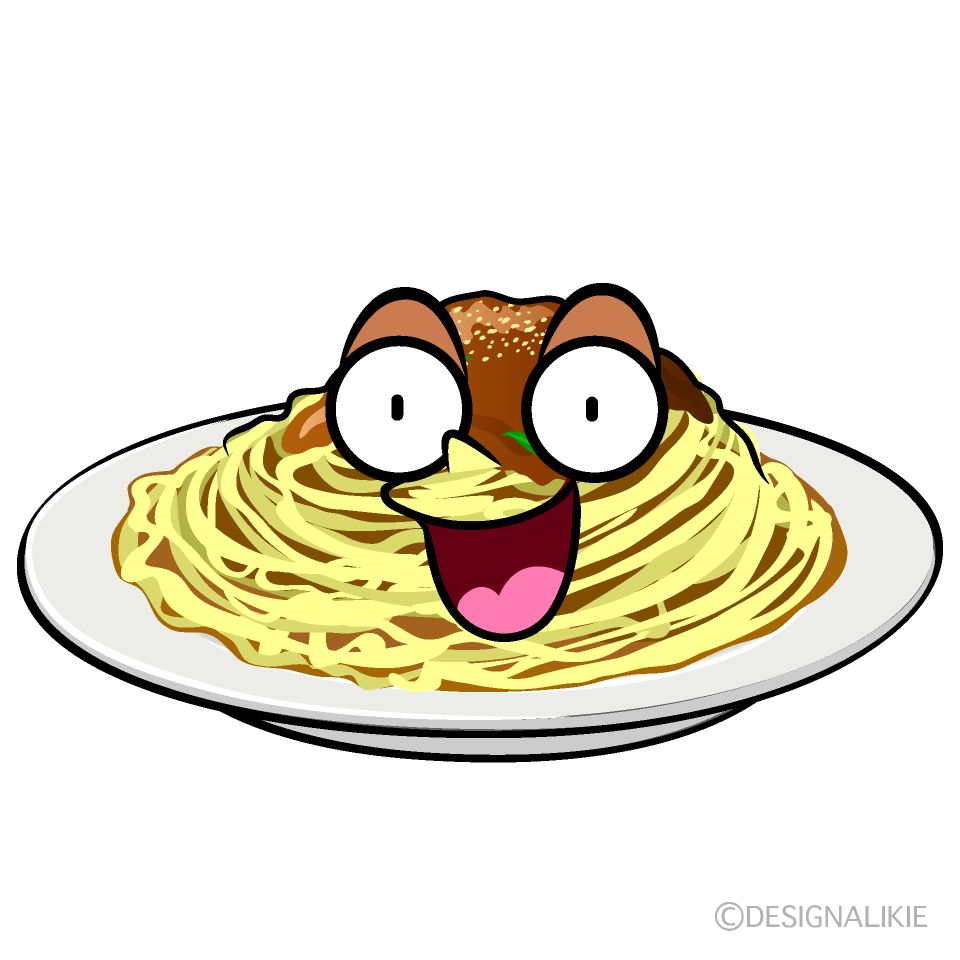 かわいい驚くスパゲッティイラスト