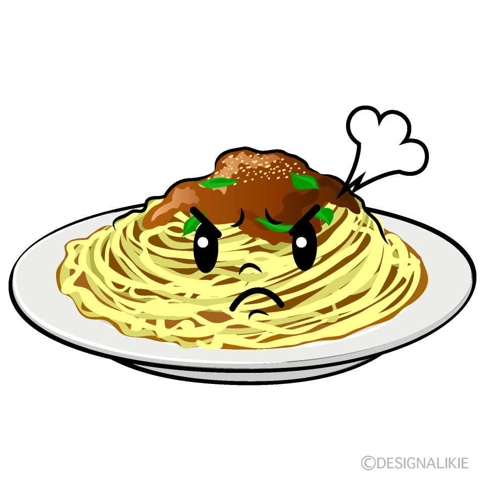 Cute Angry Spaghetti Clipart