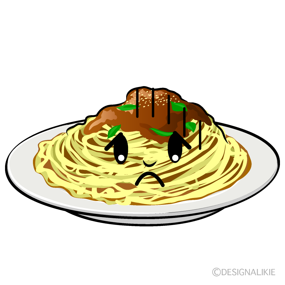 かわいいお辞儀するスパゲッティイラスト