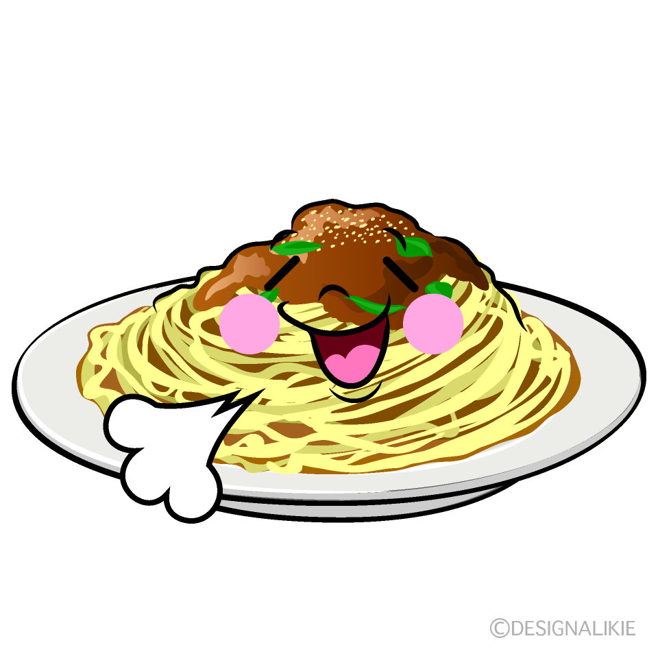 かわいいほっとするスパゲッティイラスト
