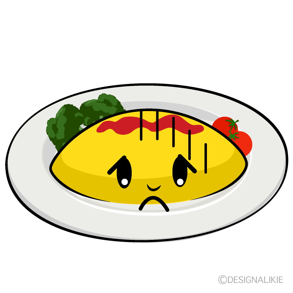 かわいいお辞儀するオムライスイラスト