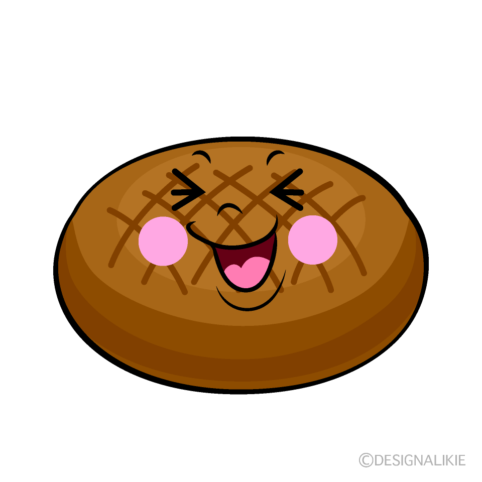 かわいい笑うハンバーグイラスト
