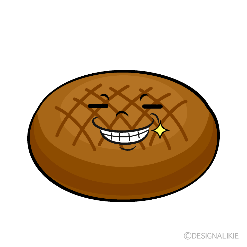 かわいいニヤリとするハンバーグイラスト
