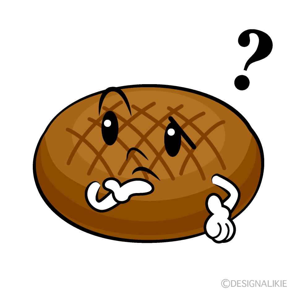 かわいい考えるハンバーグイラスト