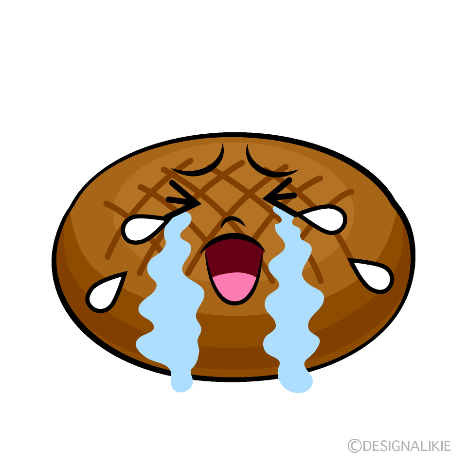 かわいい泣くハンバーグイラスト