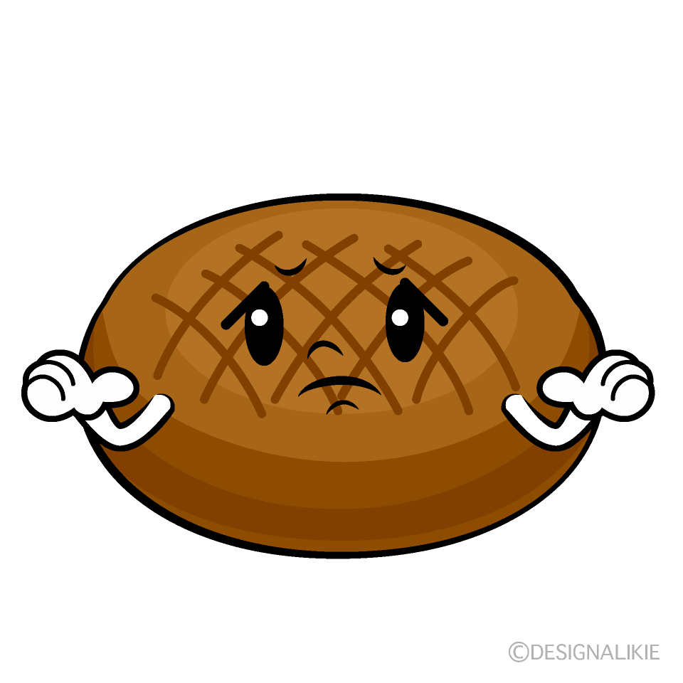 かわいい困るハンバーグイラスト