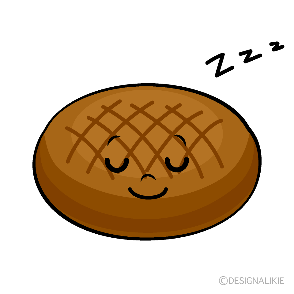 かわいい寝るハンバーグイラスト