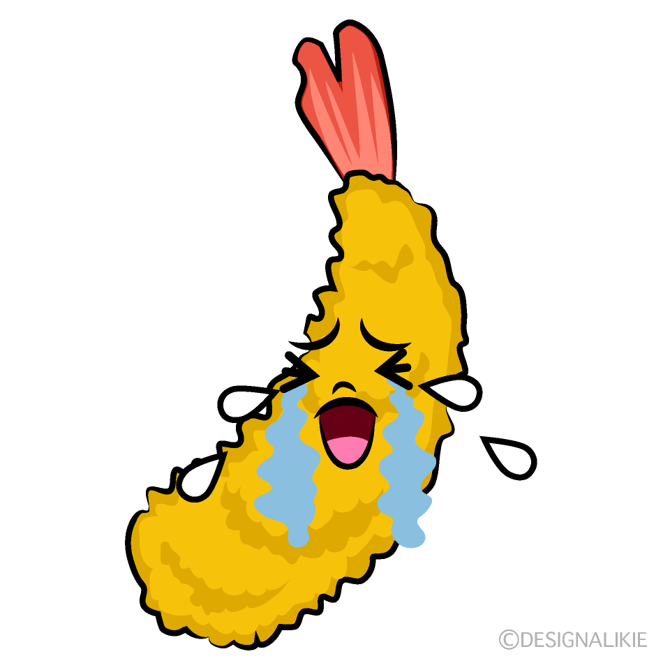 Cute Crying Shrimp Fry Clipart
