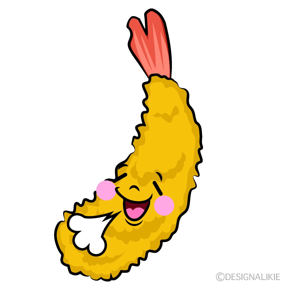 かわいいほっとするエビフライイラスト