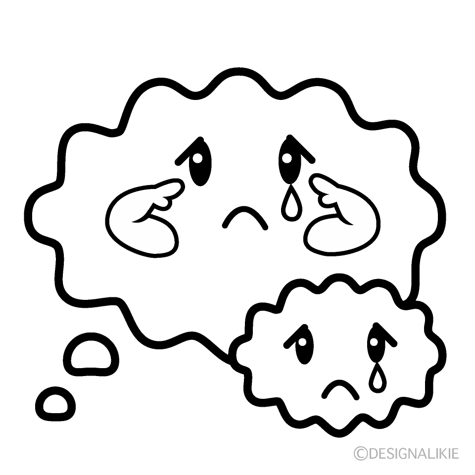 かわいい悲しい会話イラスト