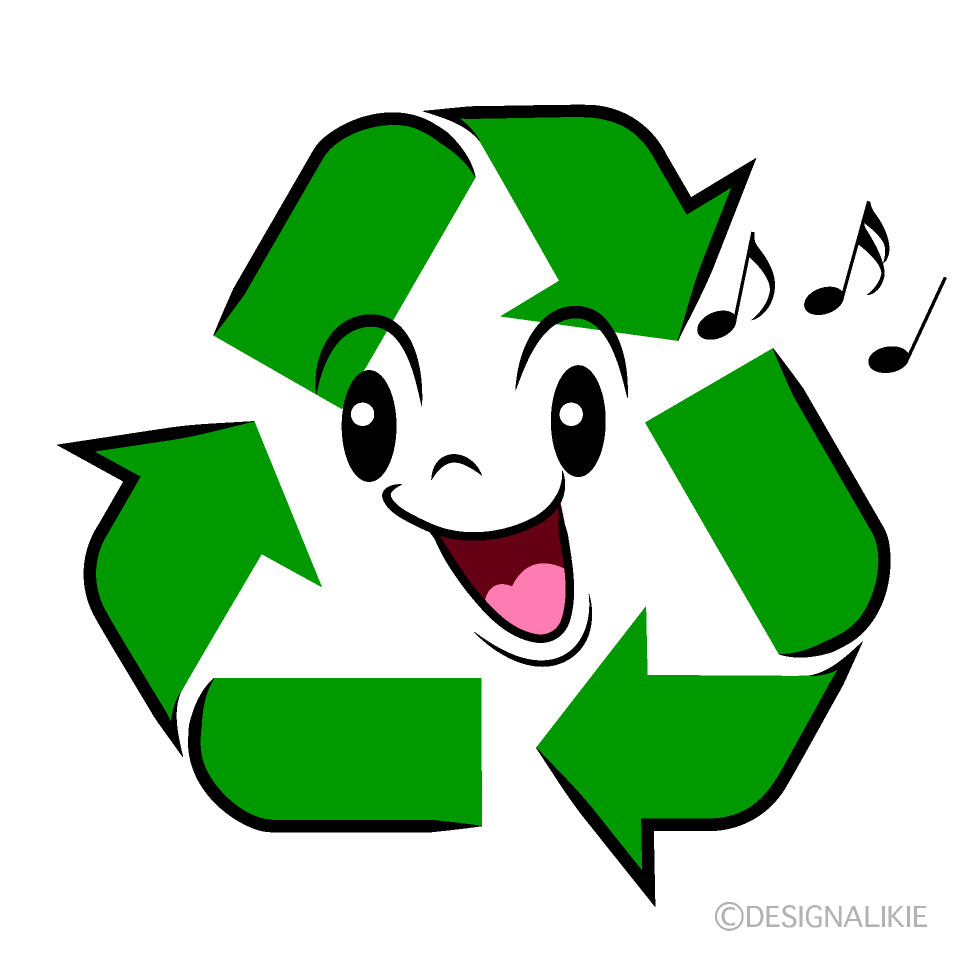 かわいい歌うリサイクルマークイラスト