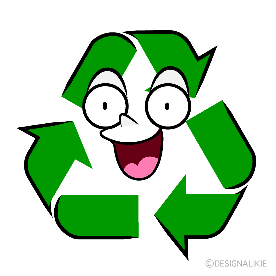 かわいい驚くリサイクルマークイラスト