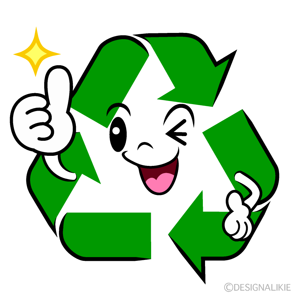 Cute Thumbs-up Recycling Mark Clipart