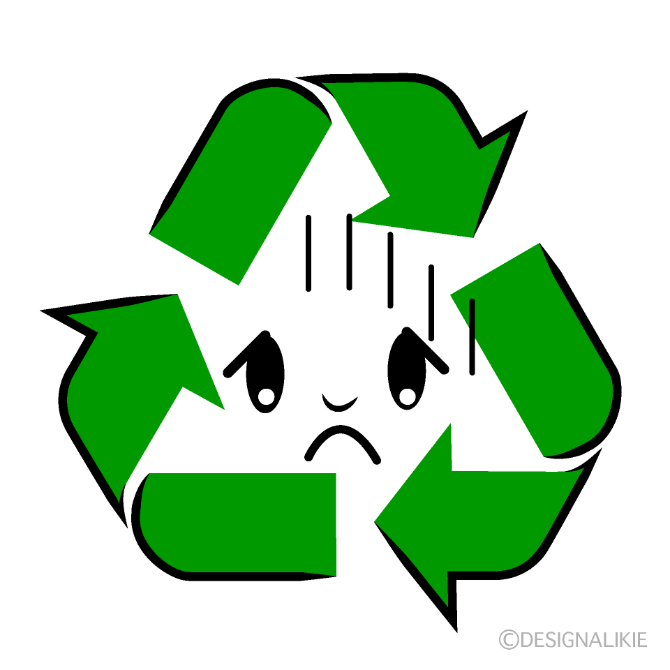 かわいいお辞儀するリサイクルマークイラスト