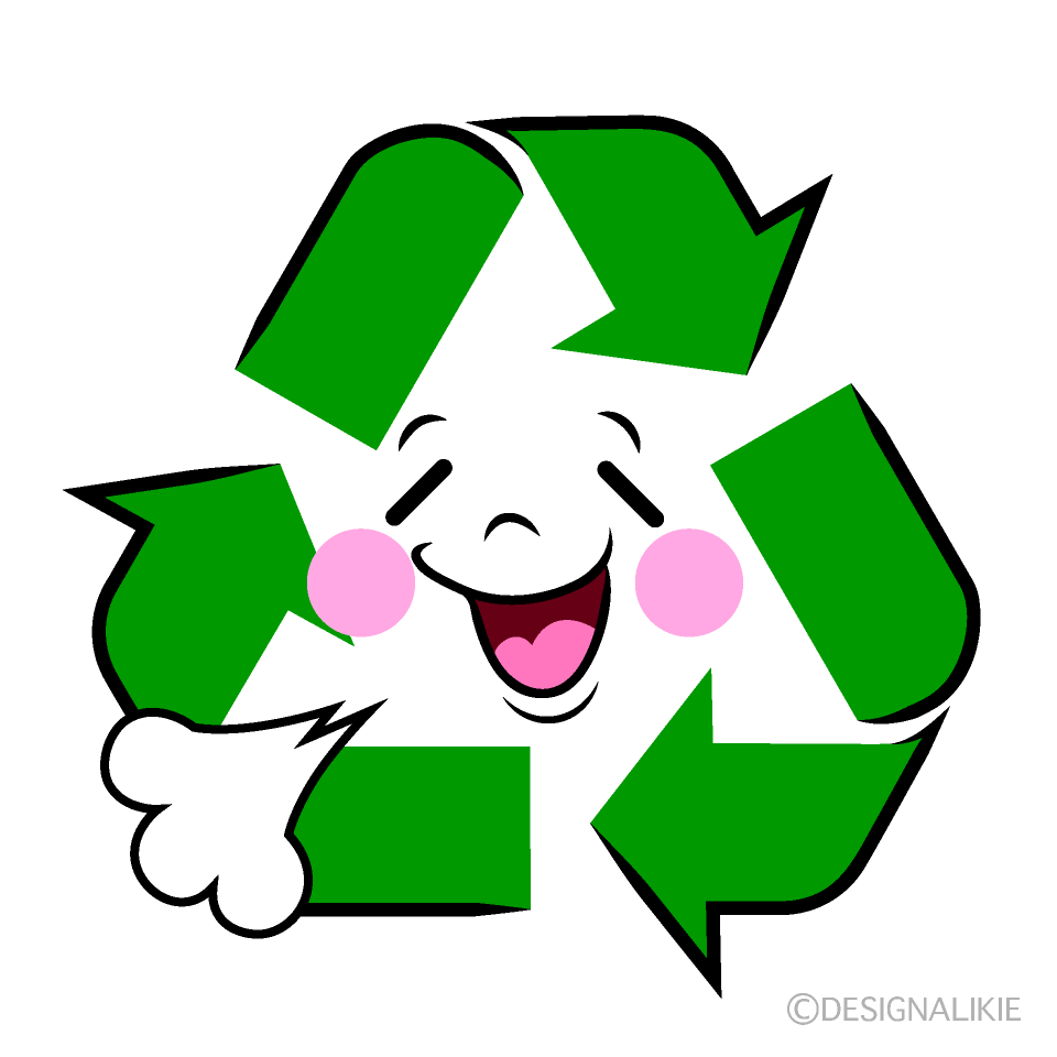 かわいいほっとするリサイクルマークイラスト