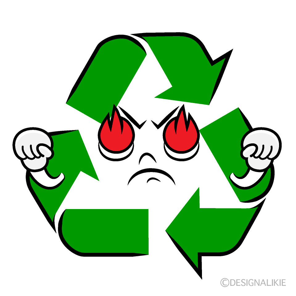 かわいい燃えるリサイクルマークイラスト