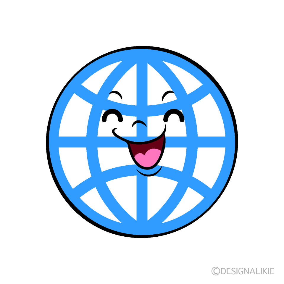 かわいい笑顔のグローバルイラスト