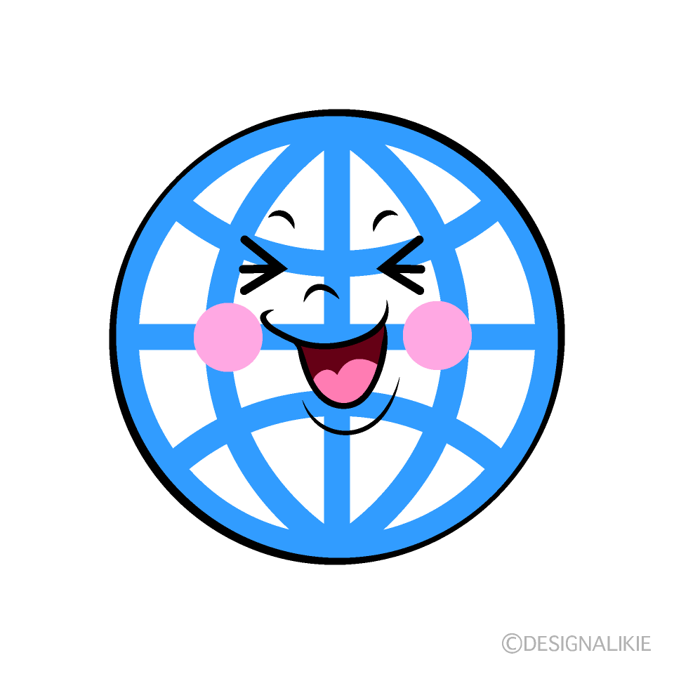 かわいい笑うグローバルイラスト
