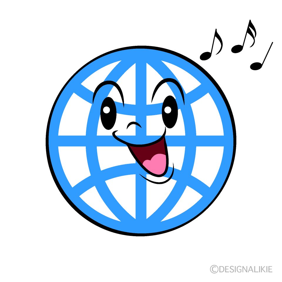 かわいい歌うグローバルイラスト