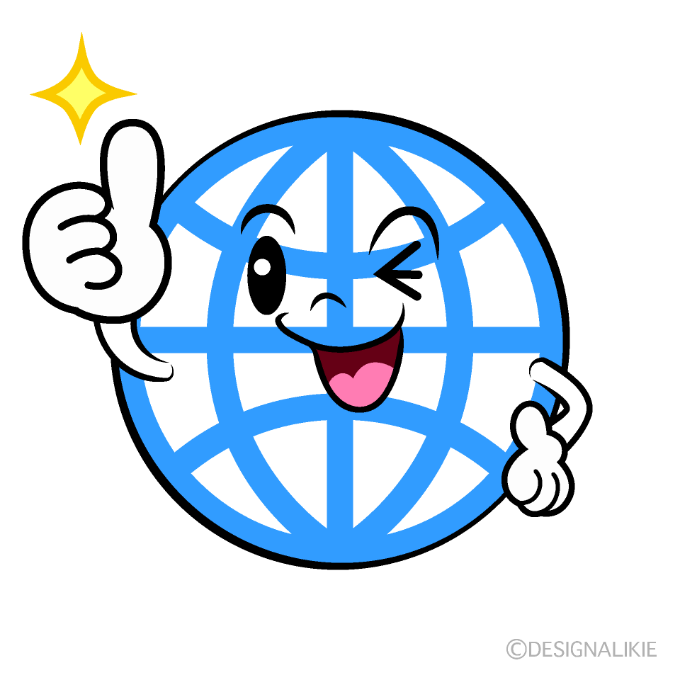 かわいいいいねするグローバルイラスト