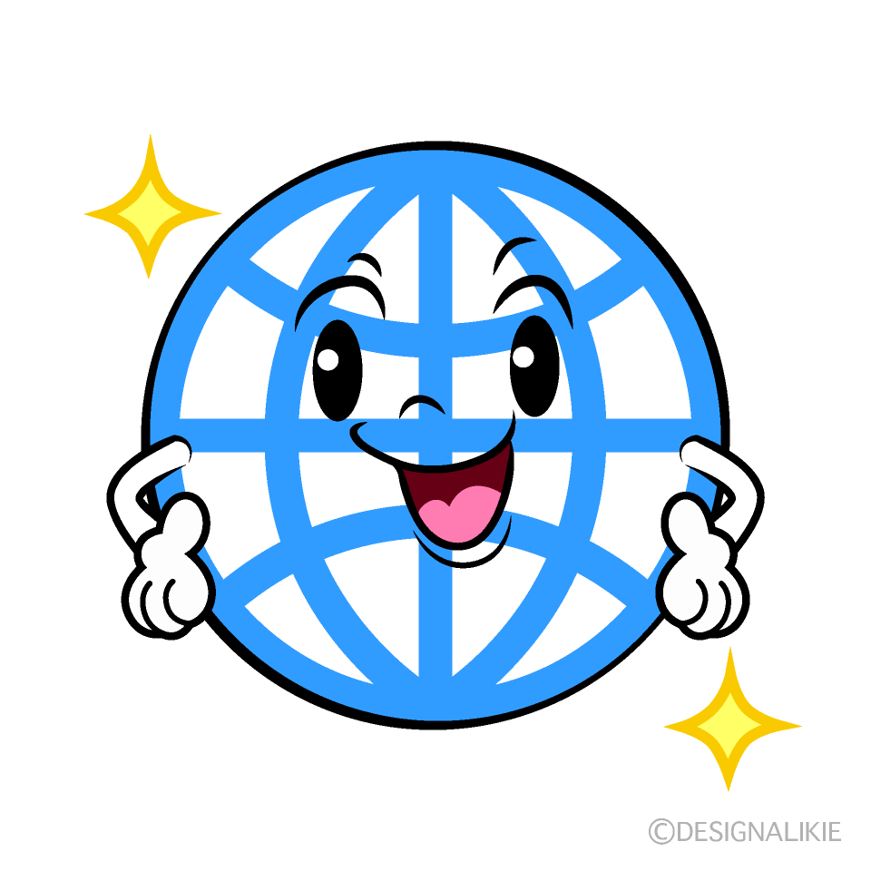 かわいいポーズするグローバルイラスト