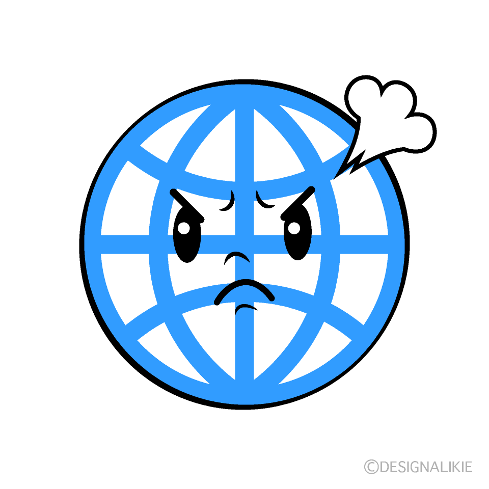 かわいい怒るグローバルイラスト