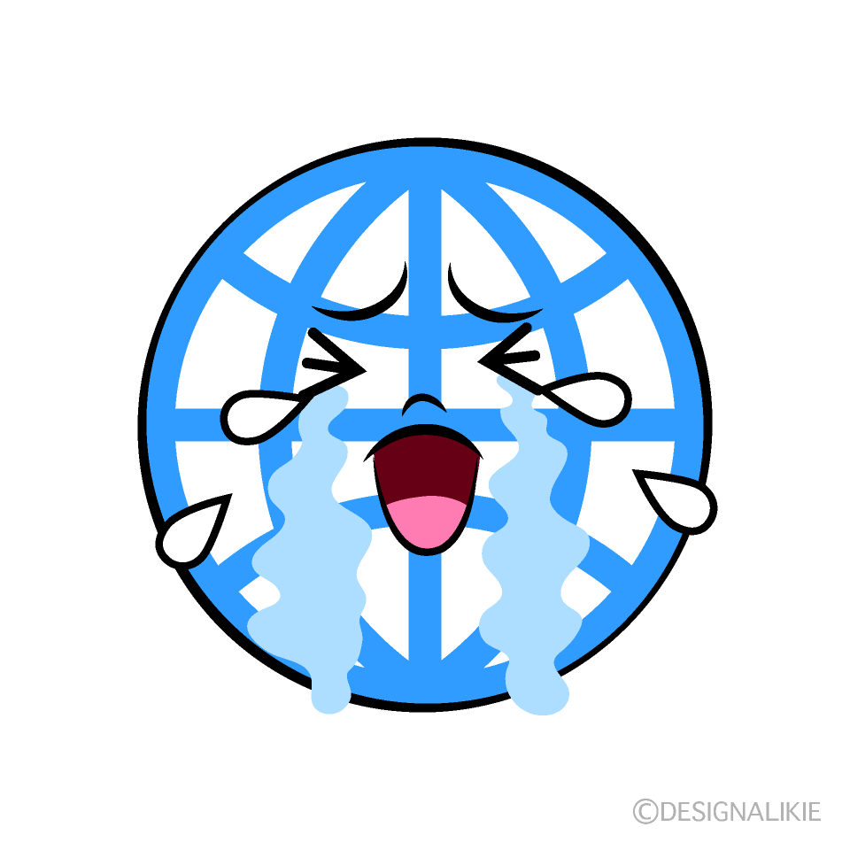 かわいい泣くグローバルイラスト