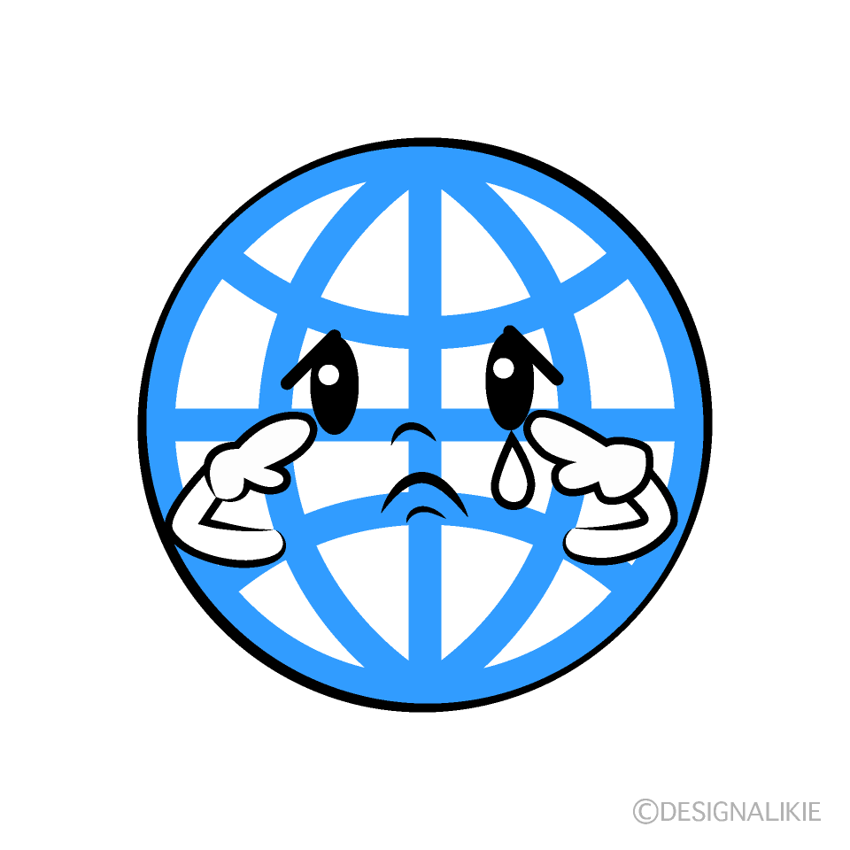 かわいい悲しいグローバルイラスト